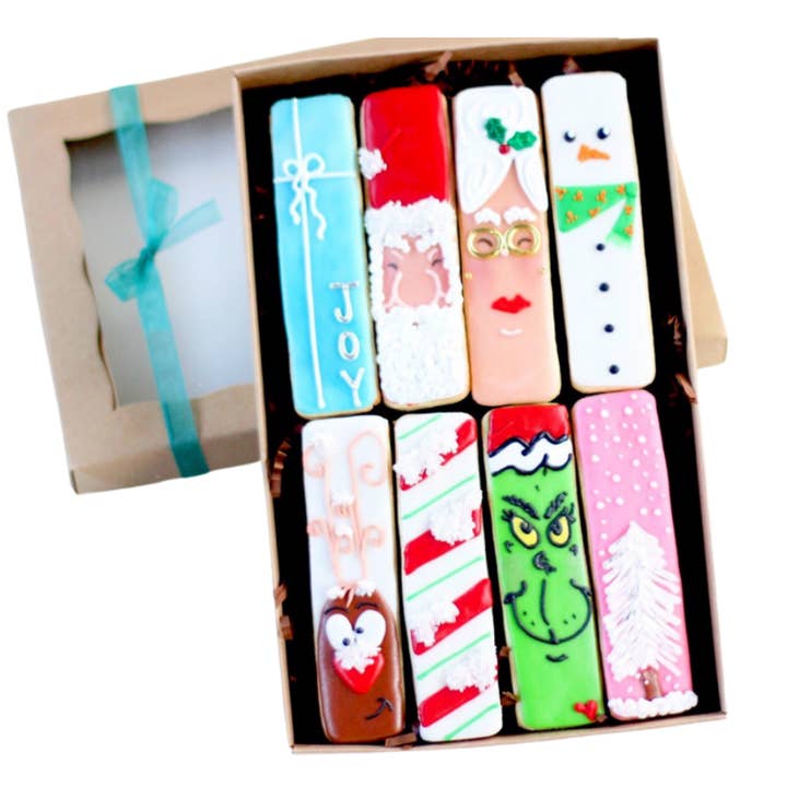 Sweet Sanctions LLC - Wholesale Cookie - 8 or 18 Pc. Christmas Cookie Sticks Gift Box Set
