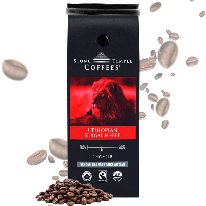 Etiopiske Yirgacheffe Hele Bean Kaffe for engroshandel hos Stone Temple Coffees