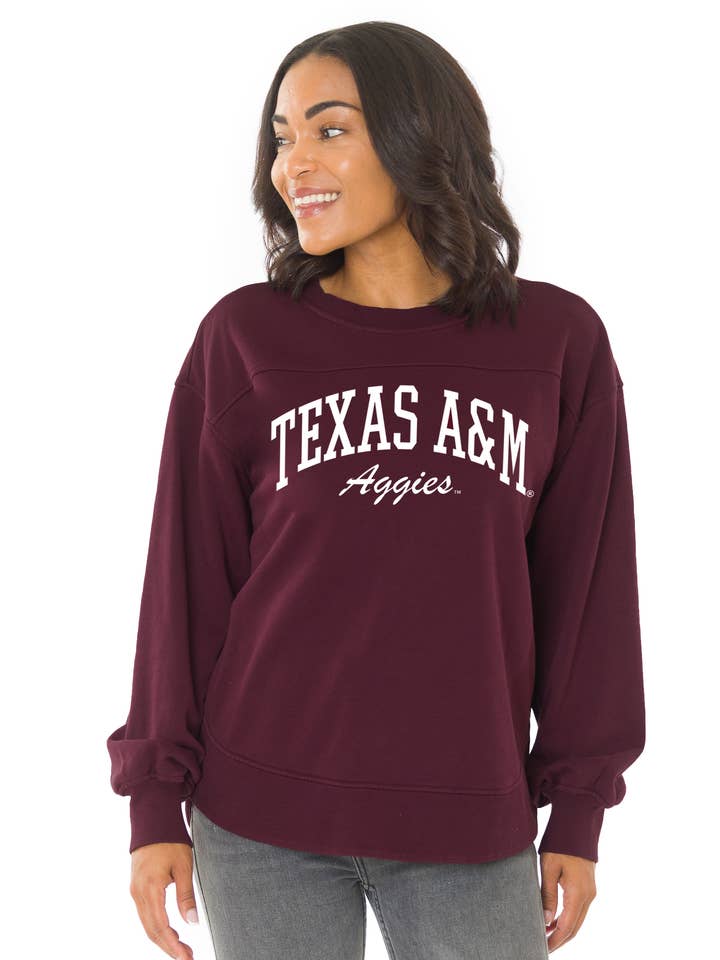 Texas A&M Aggies Yvette Crewneck Sweatshirt for wholesale by Flying Colors Apparel