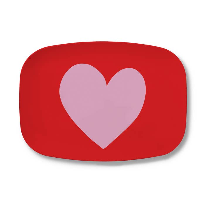 Assiette en mélamine en forme de cœur pour la vente par Ampersand Design Studio