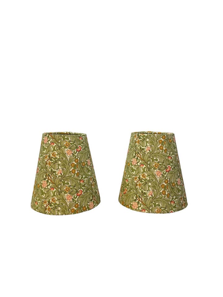 William Morris Olive Morris Meadow Fabric Sconce Chandelier Candelabra Lampshade (sold individually) for wholesale by LouSeal Handmade Lampshades