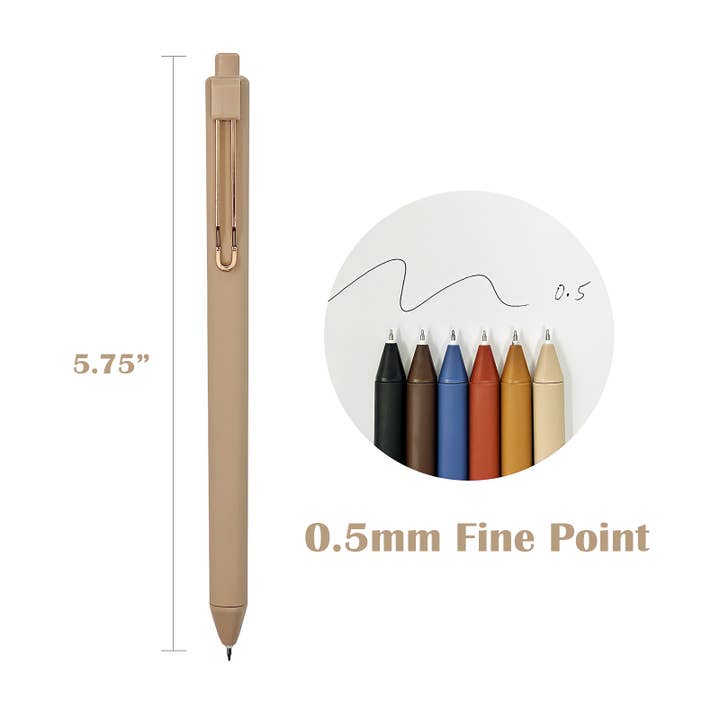 Wrapables.com - Wholesale Pen - Wrapables Retractable Black Ink Gel Pens, 0.5mm (Set of 6)28