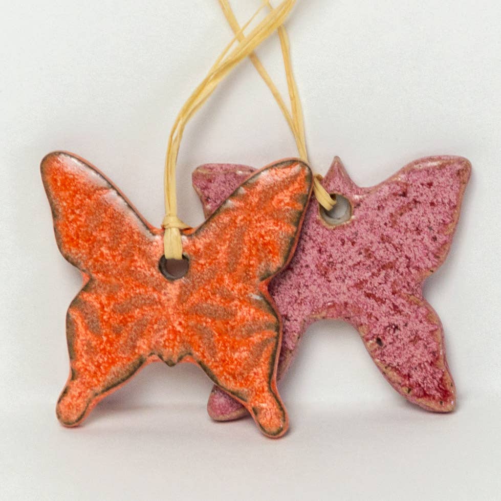 White Squirrel Clayworks - Wholesale Ornament - Butterfly Shaped Handmade, in Ohio, Ceramic Ornaments0