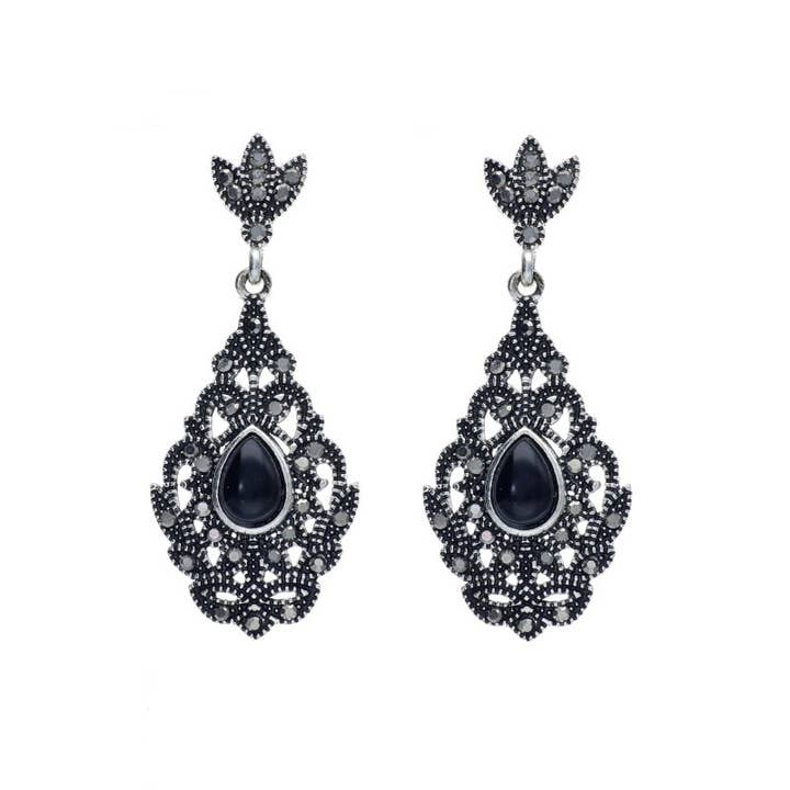 Sterling Silver Earrings with Princess Marquises for wholesale by Las Joyas de Amanda