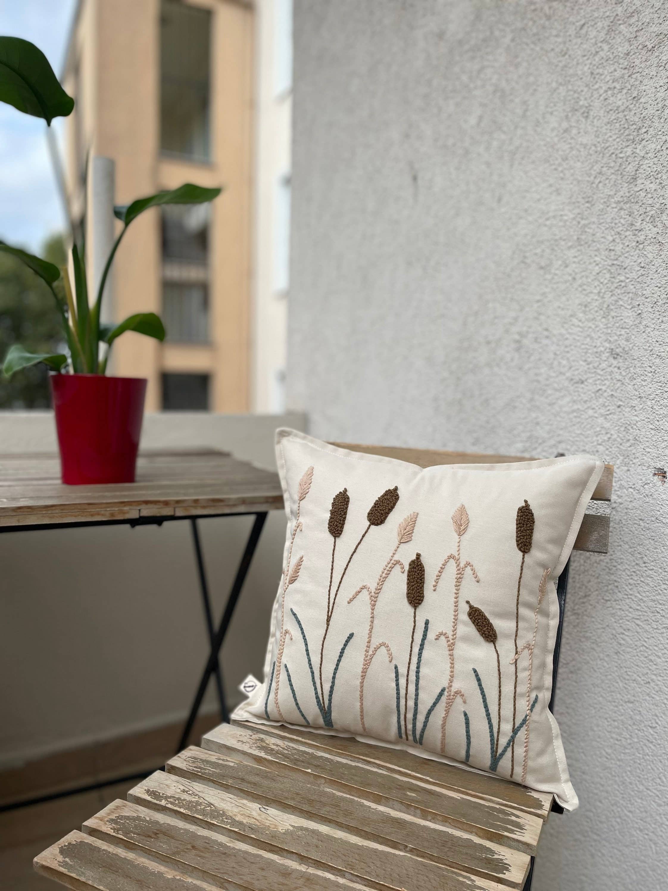 Punch Simple - Vente Housse de coussin - Housse de coussin en forme de roseaux brodés à l'aiguille perforée7