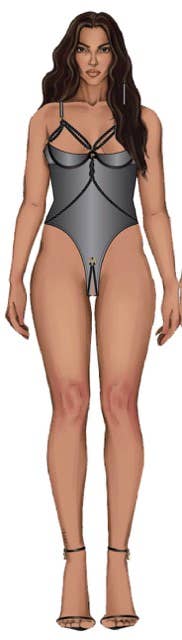 House of Desire - Wholesale Lingerie Bodysuit - Women's - IRYNA SILKY MICRO & ROPE CROTCHLESS TEDDY5