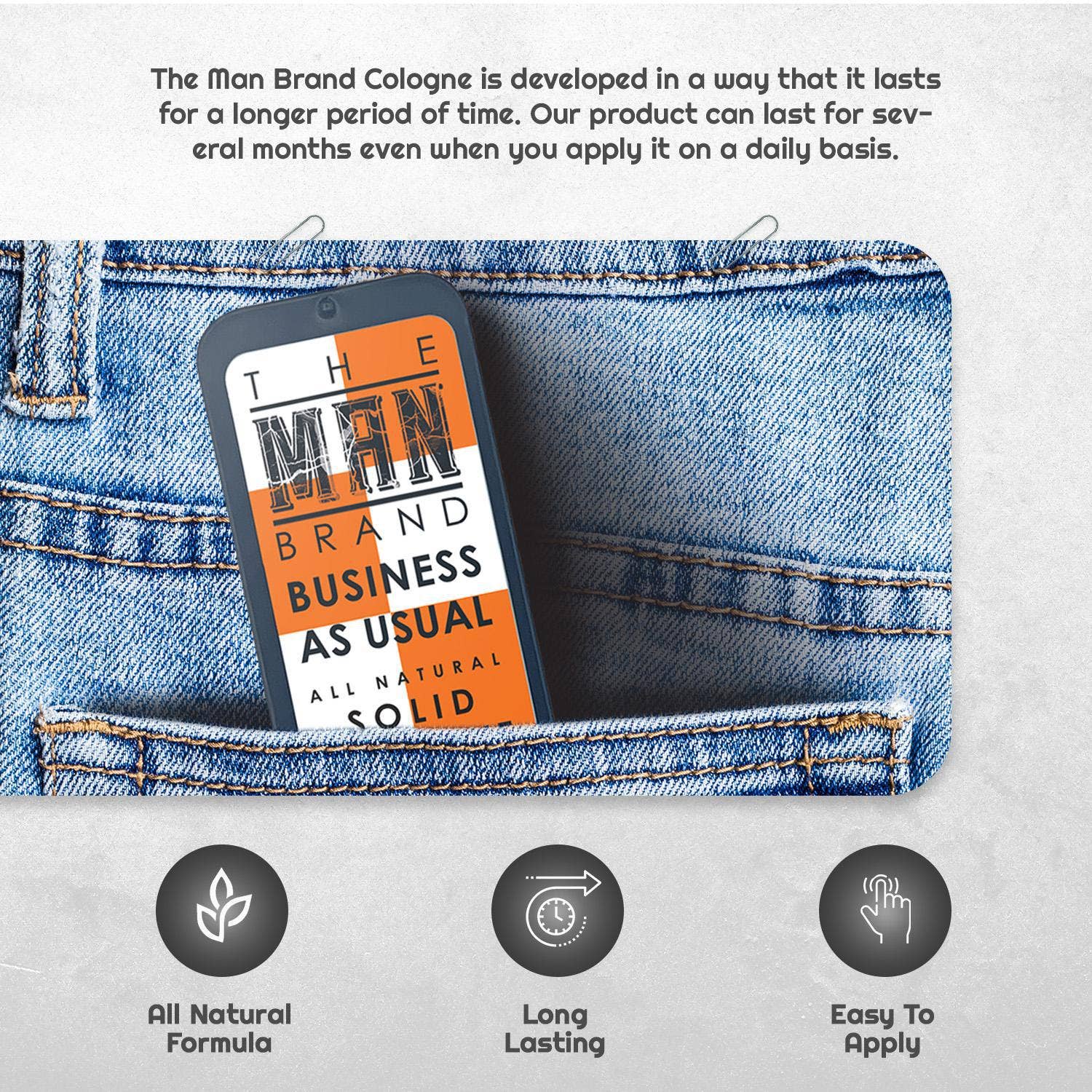 The Man Brand - Wholesale Solid Cologne - Business As Usual Solid Cologne - Vintage Slide Tin - 0.75 Ounce3