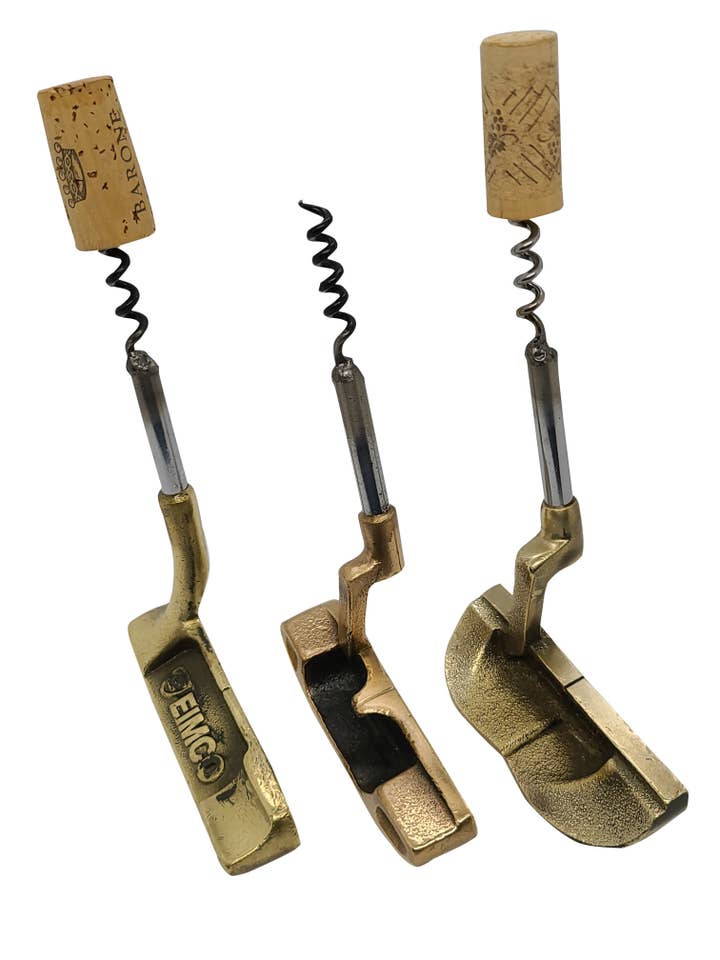 Wine Corkscrew From Brass Vintage Putter for wholesale by Vintage Golf Gifts