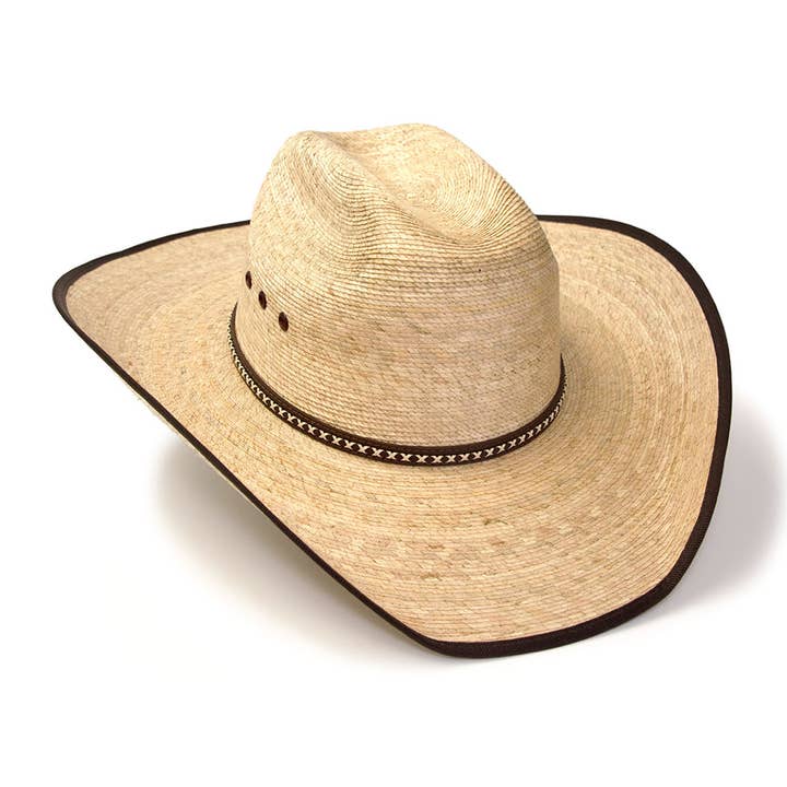 Western Express - Wholesale Cowboy hat – Unisex - Palm Straw Western Cattleman Hat with Brown Trim1