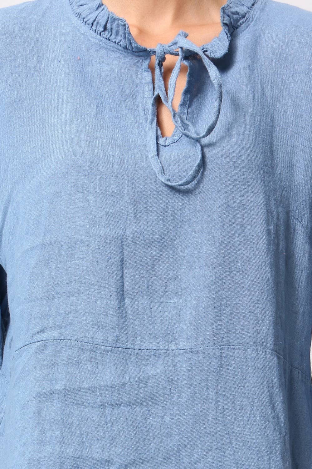 LÉA & LUC - Wholesale Dress - Women's - Short dress in 100% linen REF.134428