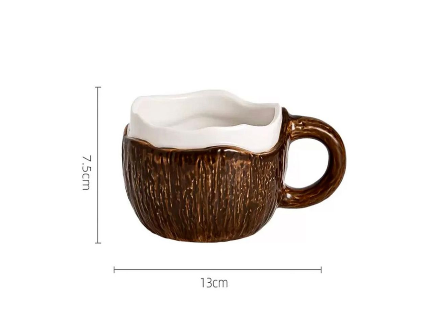 Homerely (We Cover All Import Duties) – wholesale Coffee mug – Creative Coconut Shape Ceramic Coffee Mug with Spoon1