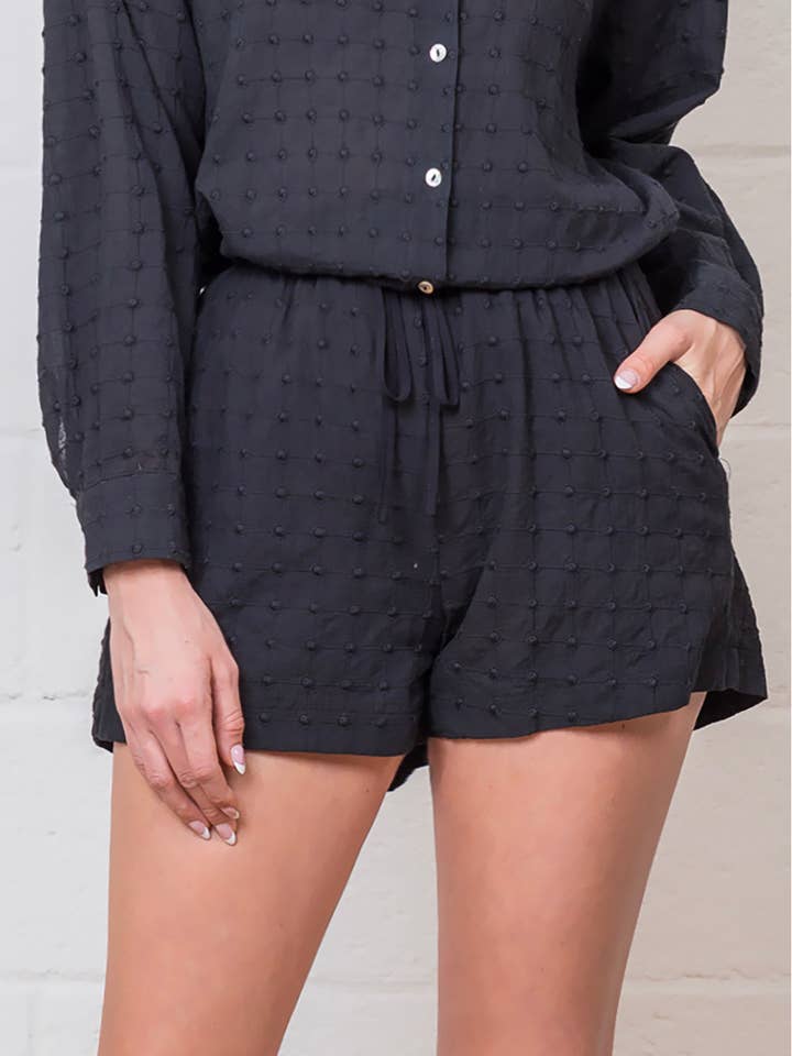 ZP50324T - Short relaxant en coton avec cordon de serrage et tissu fantaisie pour la vente par Taelynn