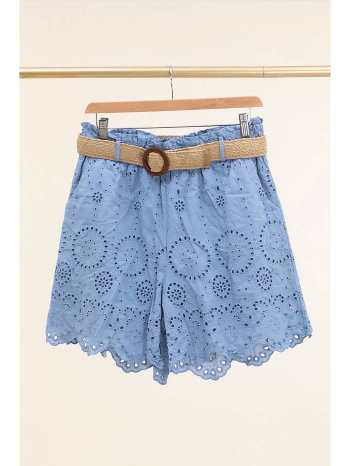 LÉA & LUC - Wholesale Shorts - Women's - Broderie anglaise shorts in 100% cotton REF. 25029