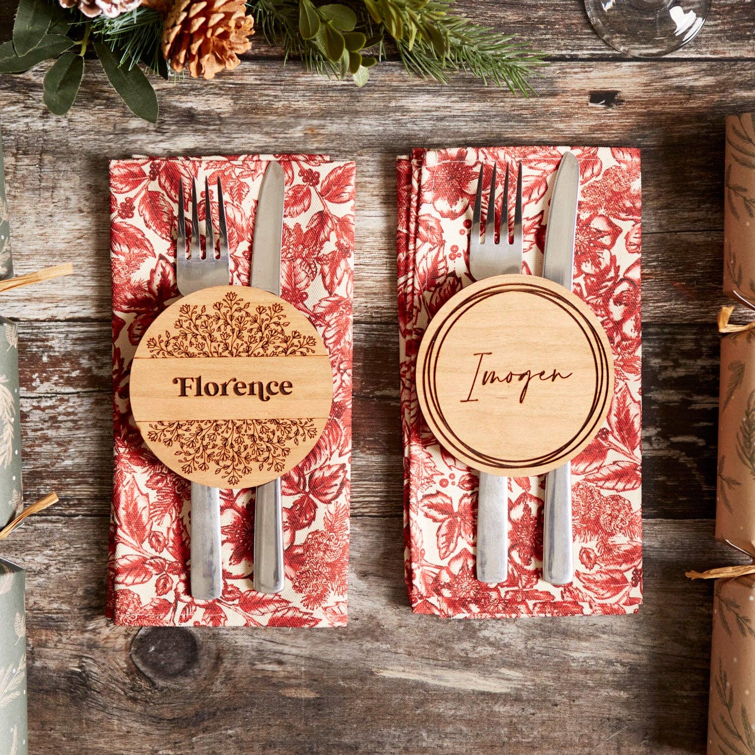 Parkin & Lewis - Wholesale Coasters - Cherry Wooden Personalised Coaster Place Setting3