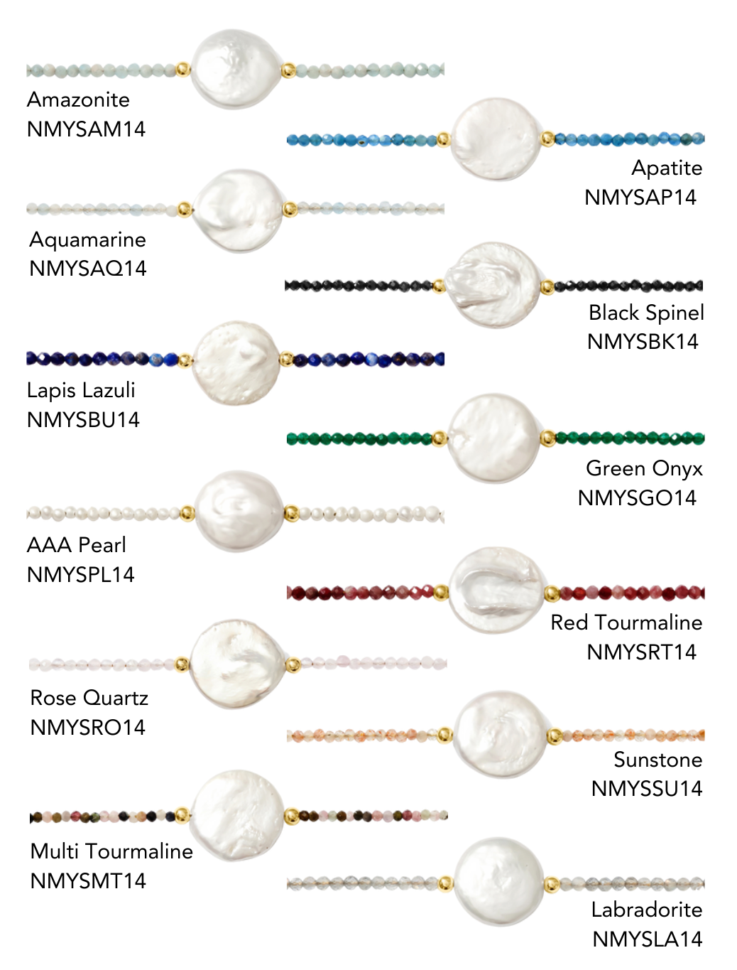 Kaylie Dawn Jewelry - Wholesale Beaded/Pearl Necklace - Mystic Coin Pearl Gemstone Beaded Necklace Handmade in USA1