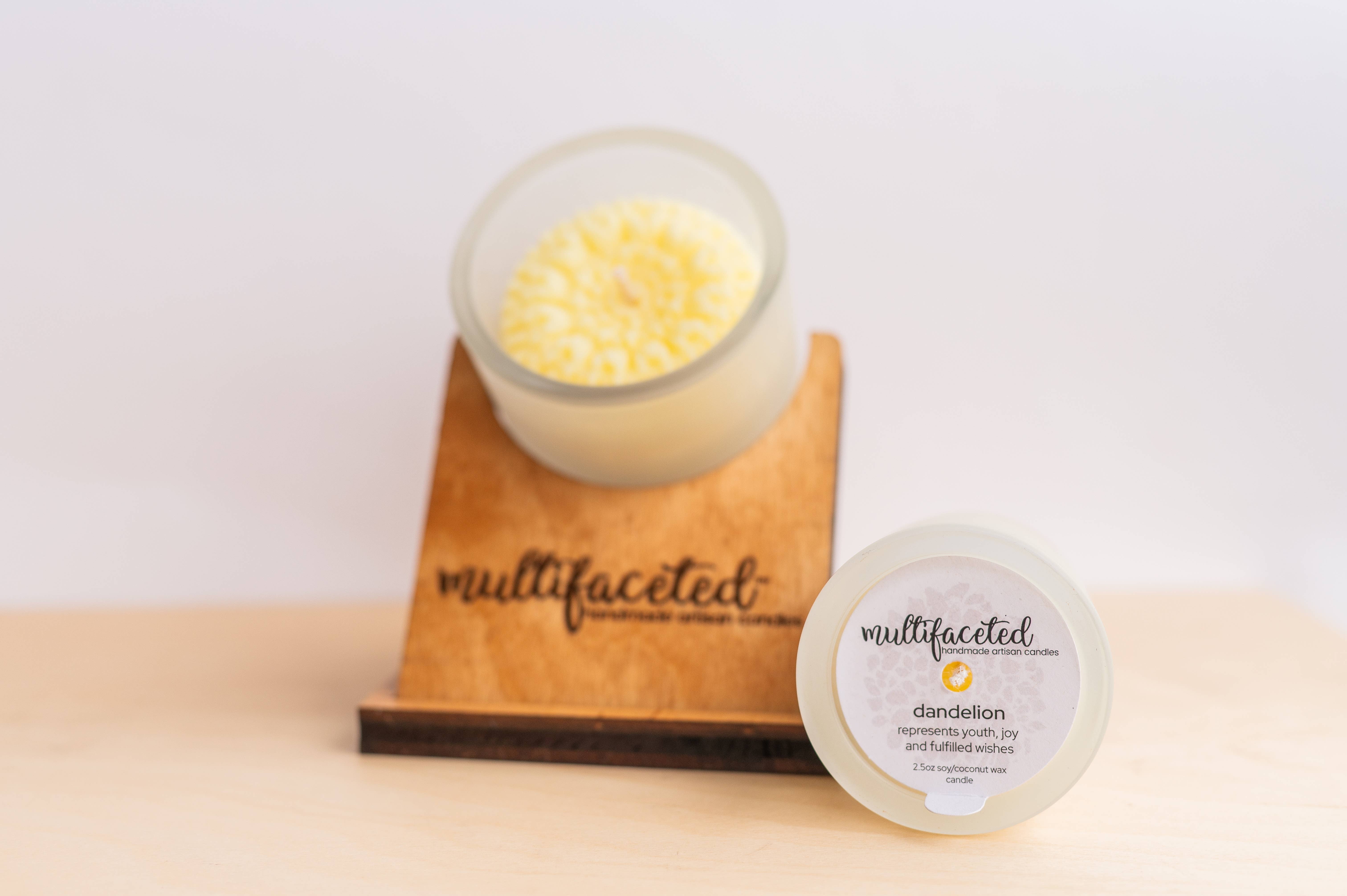 Multifaceted™ Artisan Candles - Wholesale Jar/Filled Candle - Dandelion Flower Candle, Eco-Friendly Candle -multiple sizes2