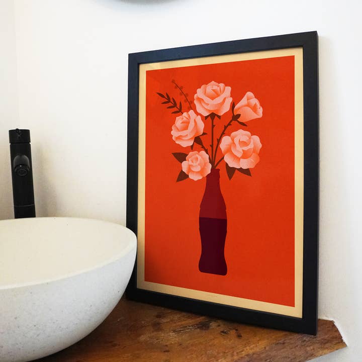Telegramme Paper Co. - Wholesale Art Print - Roses Coke Bottle Bouquet4