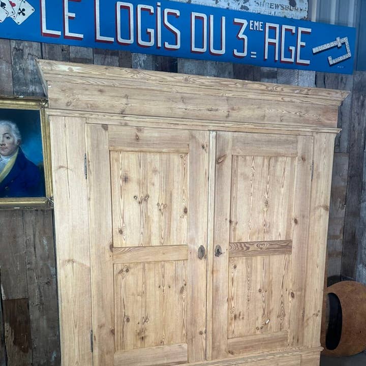 Antique Swedish Pine Double Armoire Wardrobe, C 1860 for wholesale by belvoir