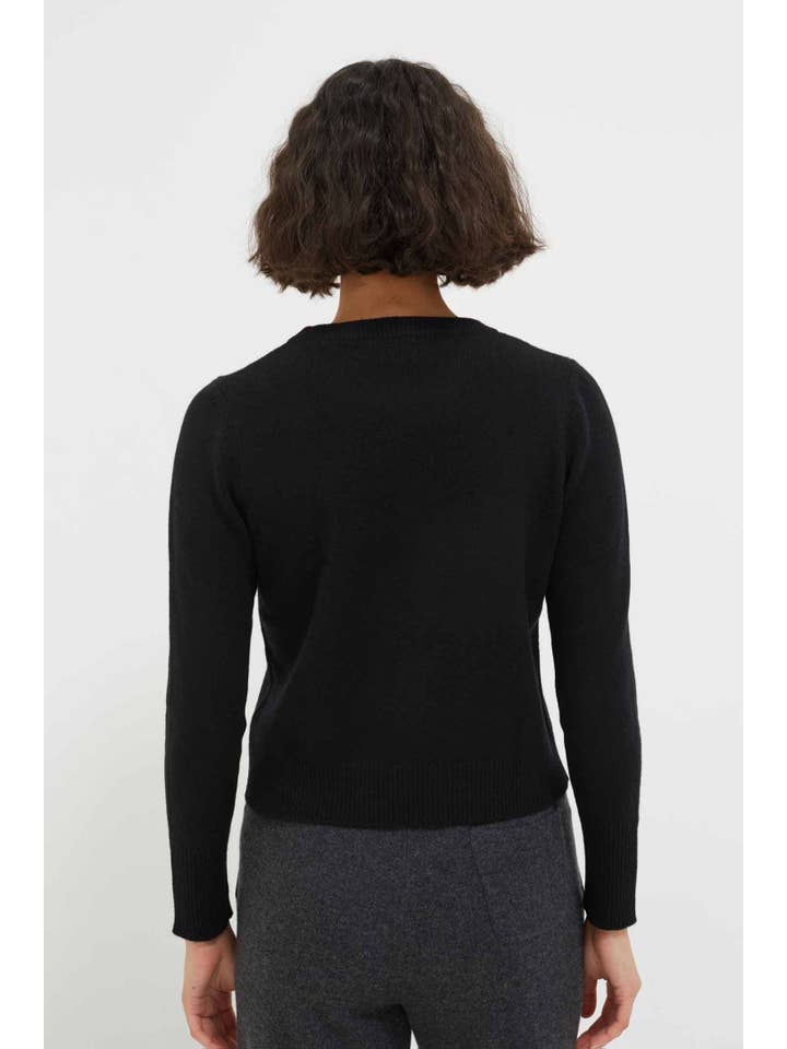 Chinti & Parker - Vente Pull en maille – femme - Pull court en cachemire noir2