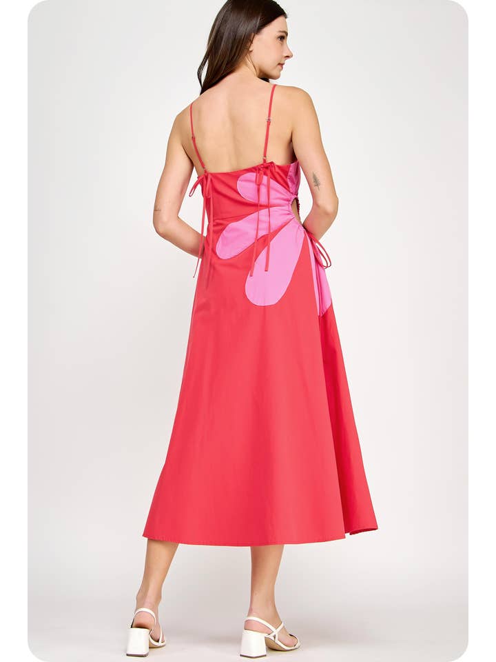 Strut & Bolt - Wholesale Dress - Women's - Sleeveless Side Cut-Out Flower Detail Midi Dress17