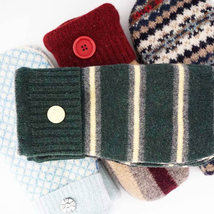 One Stitch Away - Wholesale Mittens - Women's - Felted Wool Mittens – Handmade, Upcycled & Lined for Warmth14