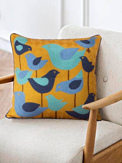 GAURI KOHLI – Großhandel Zierkissen – Aloha handgewebter Kissenbezug aus Baumwolle und Wolle 50 cm × 50 cm3