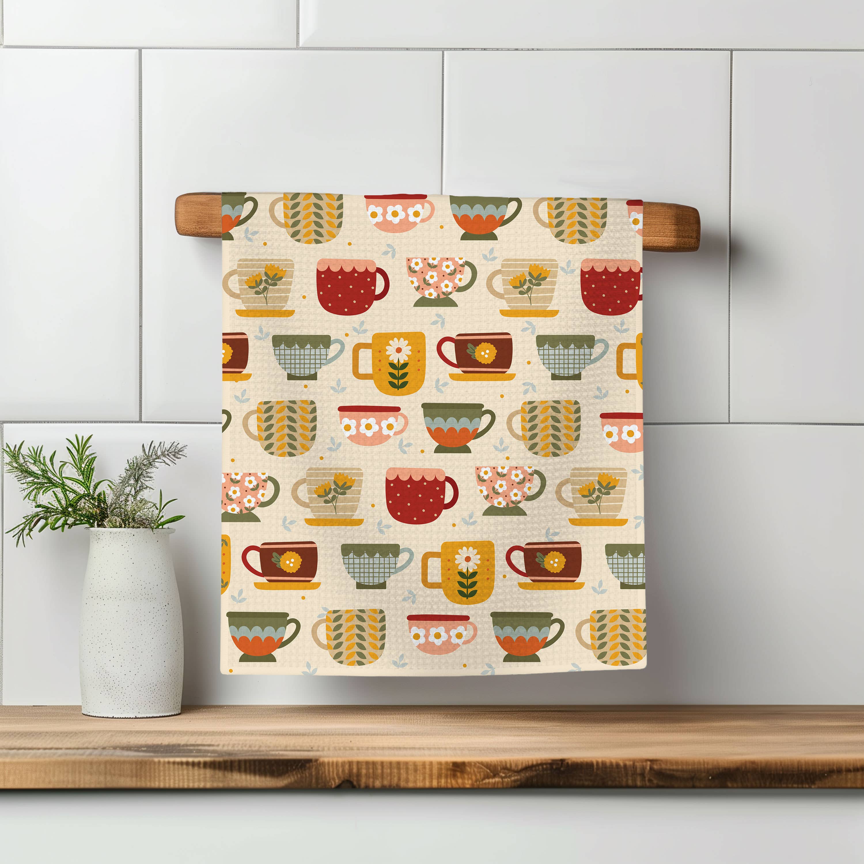 Canary Road - Wholesale Tea Towel - Tea Retro Cup Room Shop Teacup Waffle Kitchen Towel Dish2