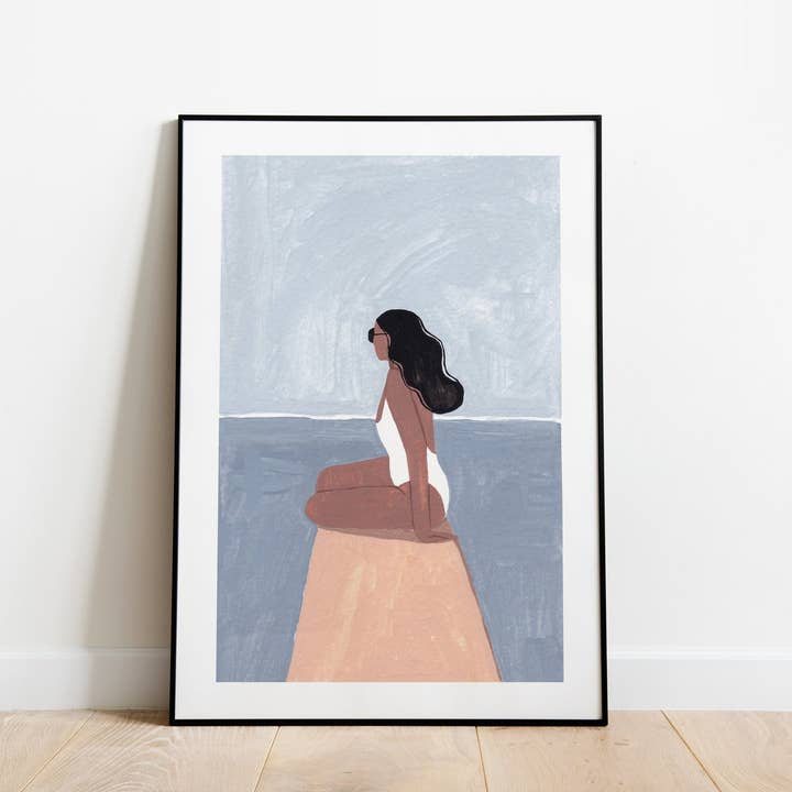 Maja Tomljanovic - Wholesale Art Print - Waiting for..A4 and A5 art print, summer print, girl, beach