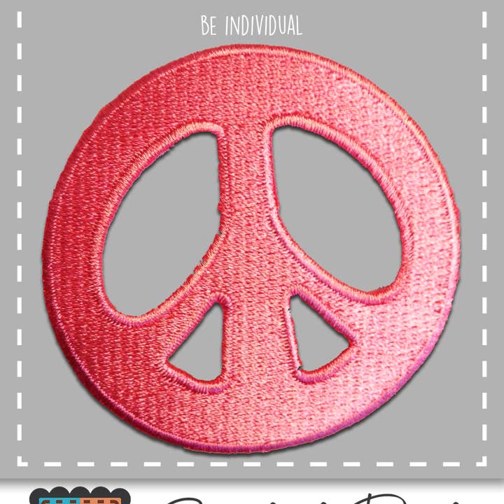 Rosa Aufnäher / Bügelbild - Peace Frieden Symbol Hippie für den Großhandel auf Faire1