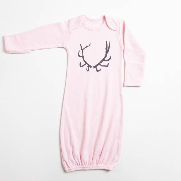 Antler Baby Gown for wholesale by Bird and Buffalo