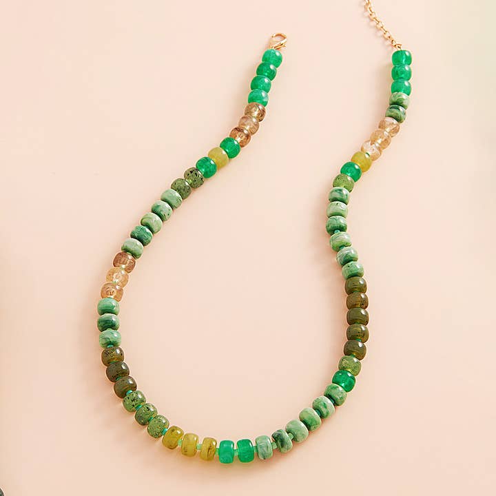 Sensibling Corp. - Wholesale Beaded/Pearl Necklace - Ombre Flat Round Shaped Beaded Necklace