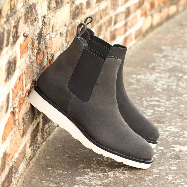 Monza Men's Lux Suede Chelsea Boot in Grey for wholesale on Faire0