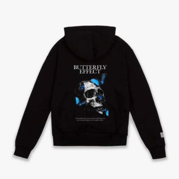 SUDADERA CON CAPUCHA EFECTO MARIPOSA (NEGRA) para venta al por mayor de Ninetyfive attire
