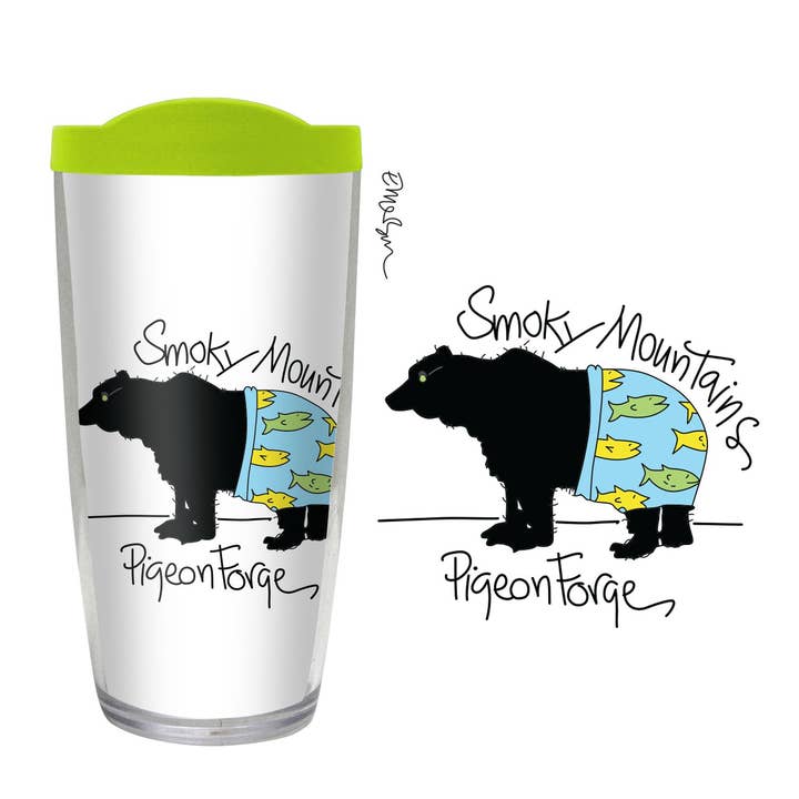 Smoky Mountains Bear in Boxer Shorts Tumbler for wholesale by FREEHEART