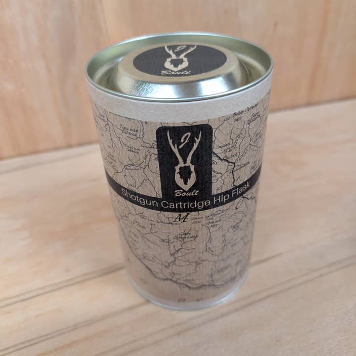 J Boult Designs - Wholesale Drink Huggers & Koozies - Shotgun Cartridge Leather Hip Flask — Hunting Gift for Him6