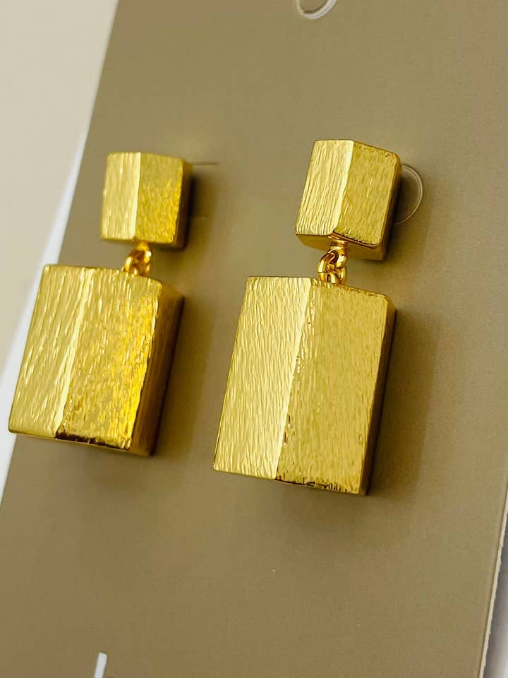 CHIC - 3D Hexagon Dangle (gold) BER761 for wholesale by TWO FORTY TWO