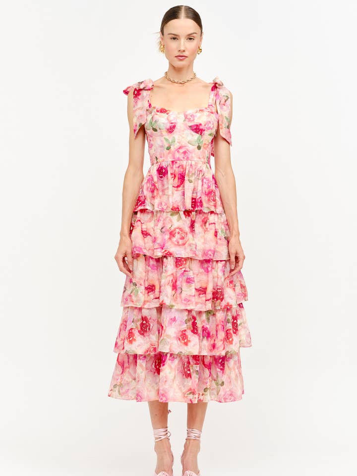 Jacquelyn Pink Floral Dress for wholesale by Sofie the Label