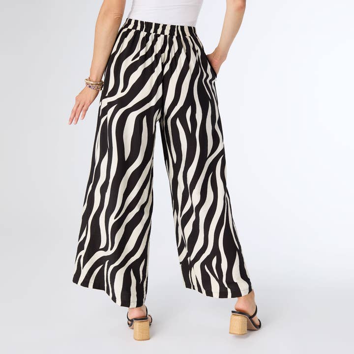 Black Taupe Gracie Wide Leg Flowy Pant for wholesale on Faire