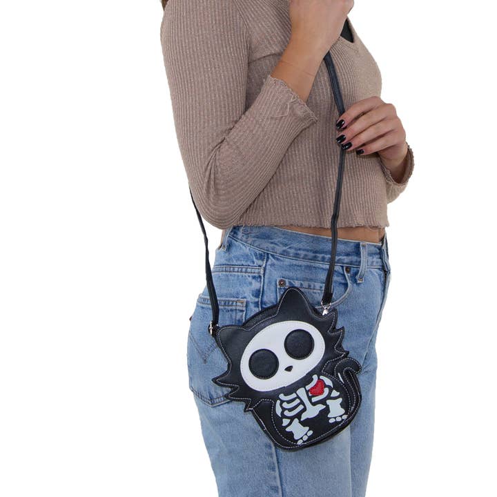 COMECO INC – wholesale Crossbody bag – Women's – Glow in the Dark Sugar Skull Cat Crossbody Bag