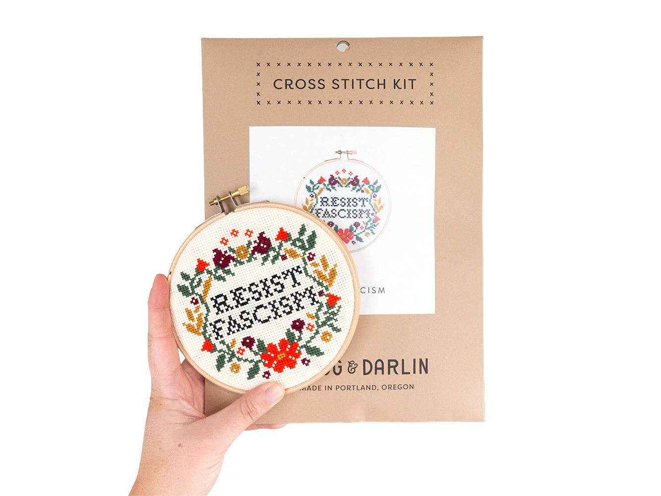 Junebug and Darlin - Wholesale Embroidery/Cross Stitch Supplies - Resist Fascism Kit5