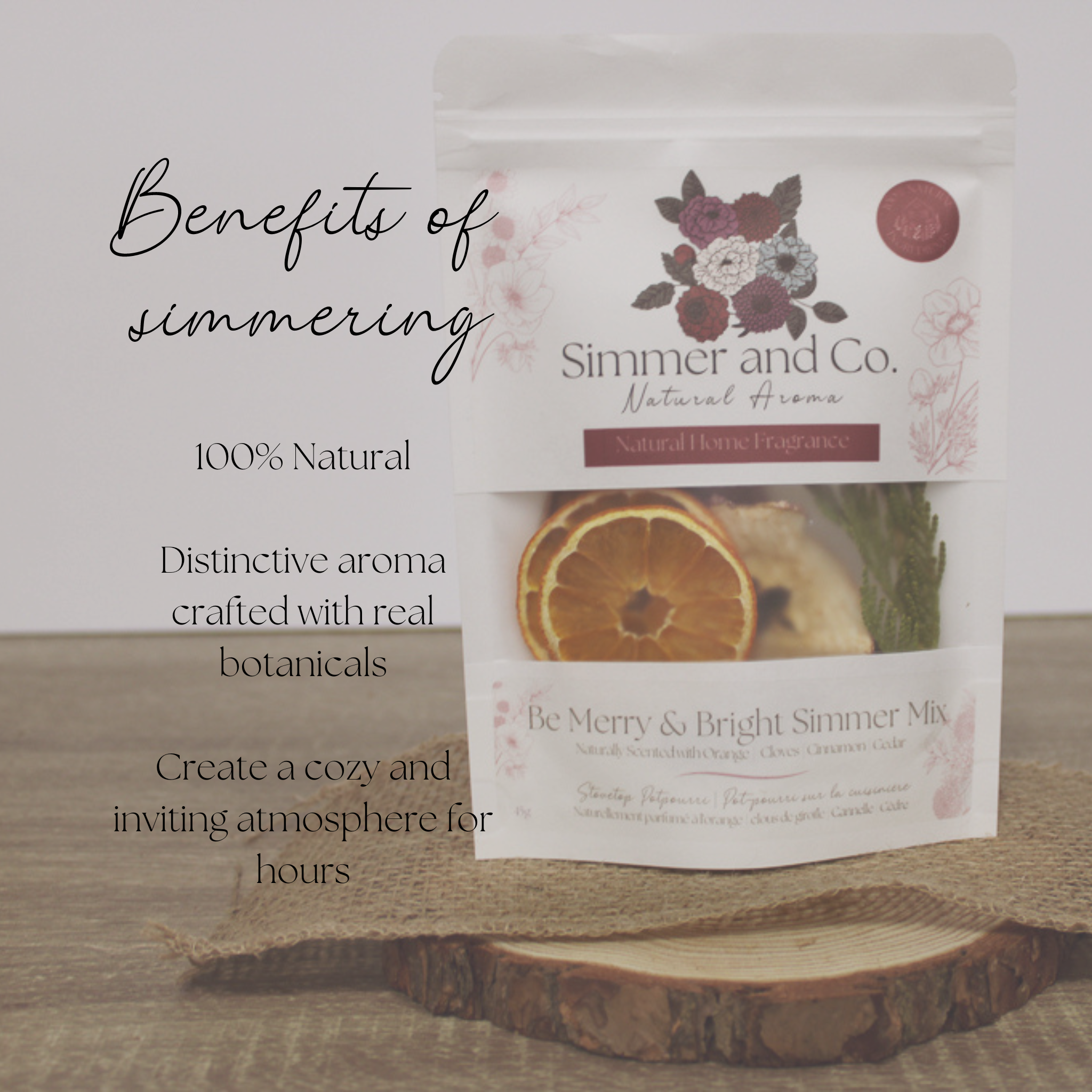 Simmer and Co Natural Aroma - Wholesale Potpourri - Be Merry & Bright Simmer Pot Mix, Limited Edition Holiday Aroma – 12oz Jar2