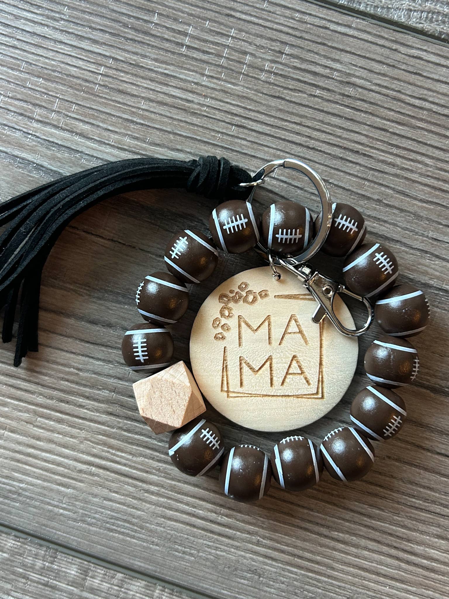 JILLIAN INK LLC - Wholesale Keychain - Women's - Mama Sports Keychain with Wooden Beads7