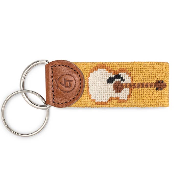Guitar Needlepoint Keychain for wholesale by Good Threads