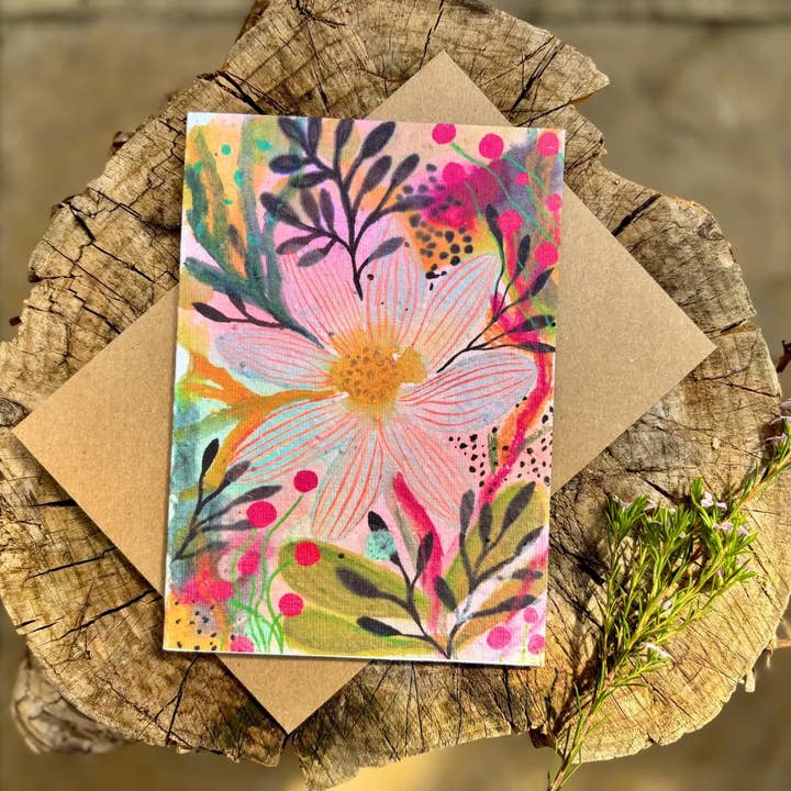 Plantable Seed Paper Birthday Card,Blank Inside,Floral card for wholesale by Erika's Whimsical Art