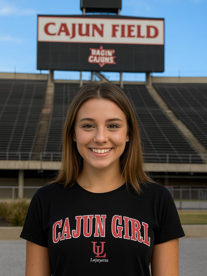 Turnovers Inc - Wholesale Screen Printed T-Shirt - Women's - Louisiana Lafayette Ragin Cajuns Ladies Tee Plus Size0