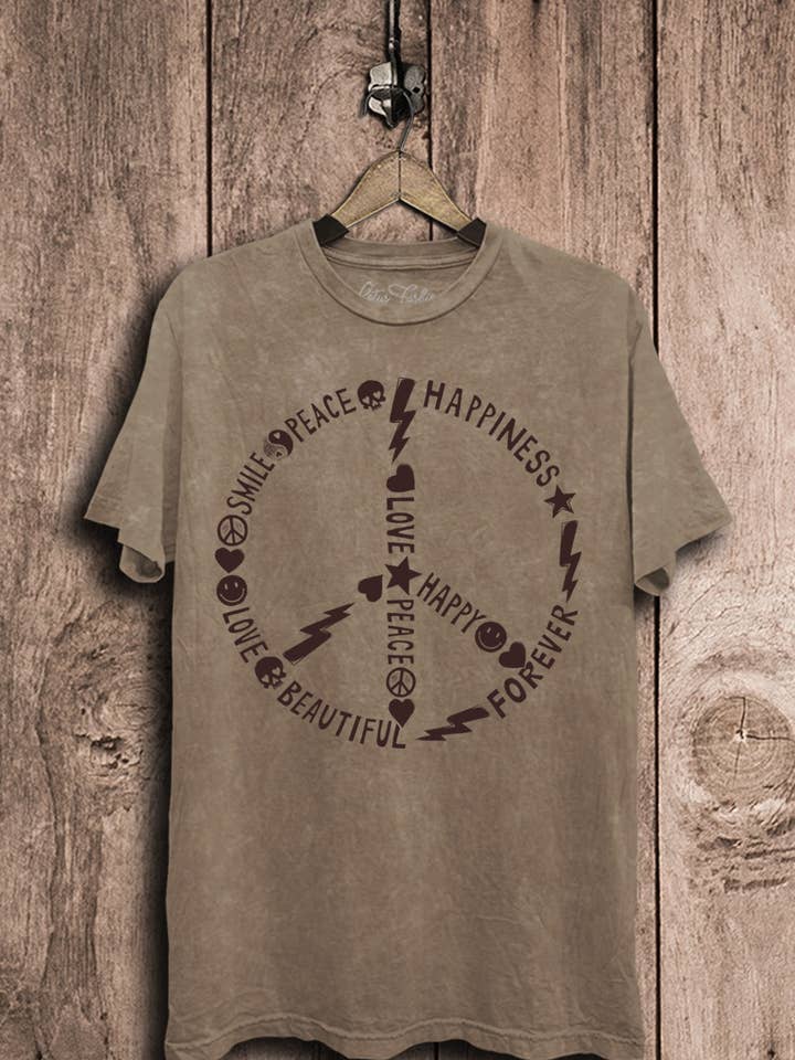 Lotus Fashion Collection - Wholesale T-shirt (graphic) – women's - Peace Sign Graphic Top3