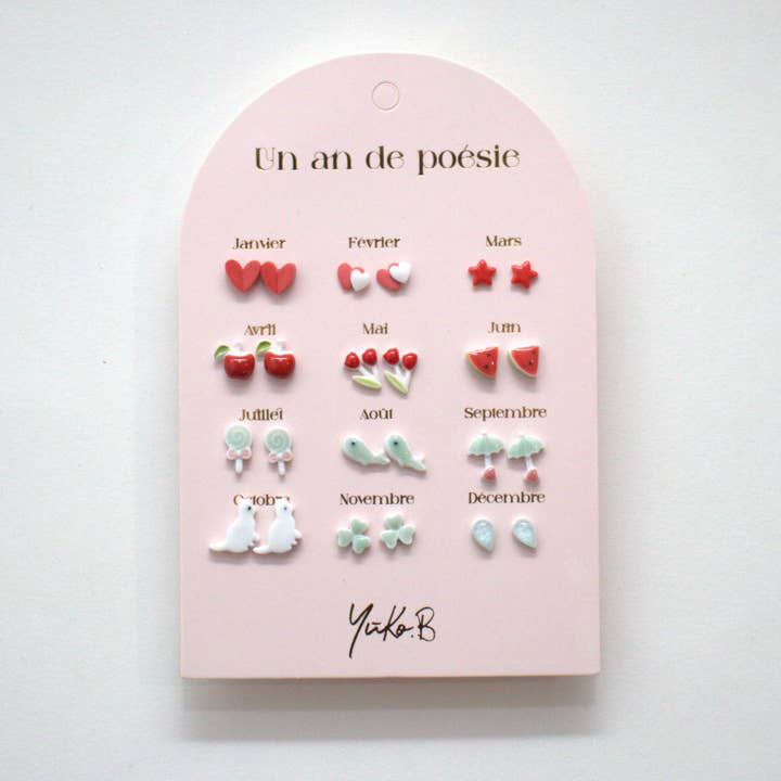 Yuko B - Wholesale Earrings - Kids - Offer of 25 stainless steel earring cards