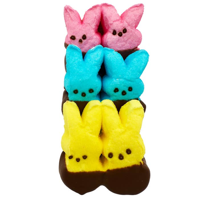 Pâques - Peeps de guimauve à moitié trempés pour la vente par David Bradley Chocolatier