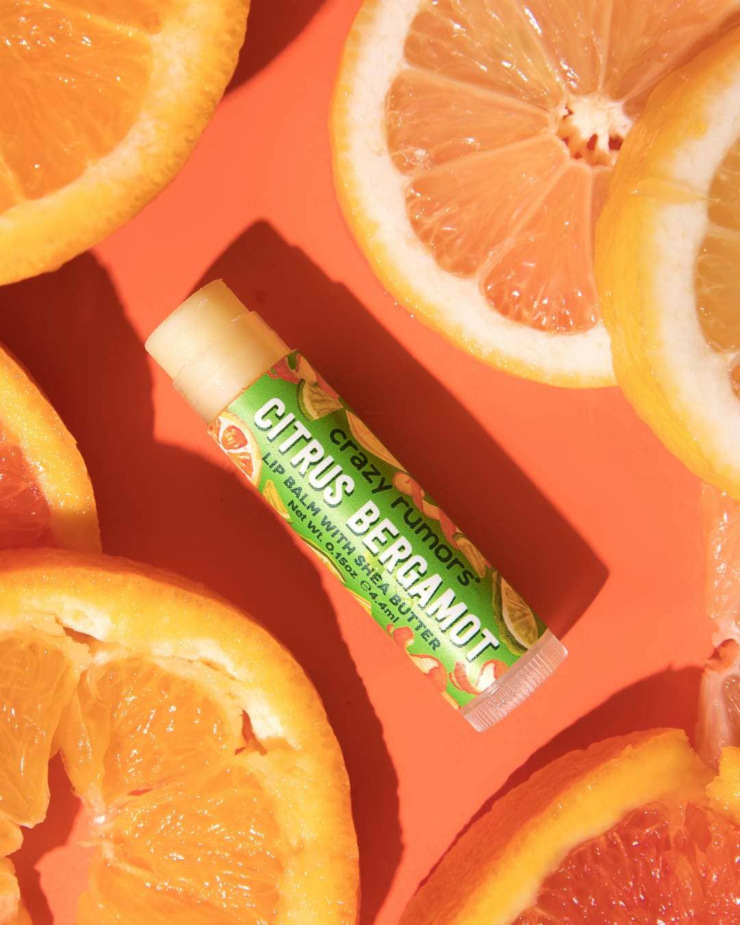 Crazy Rumors - Vente Baumes à lèvres - Baume à lèvres naturel et végan au bergamote d'agrumes
