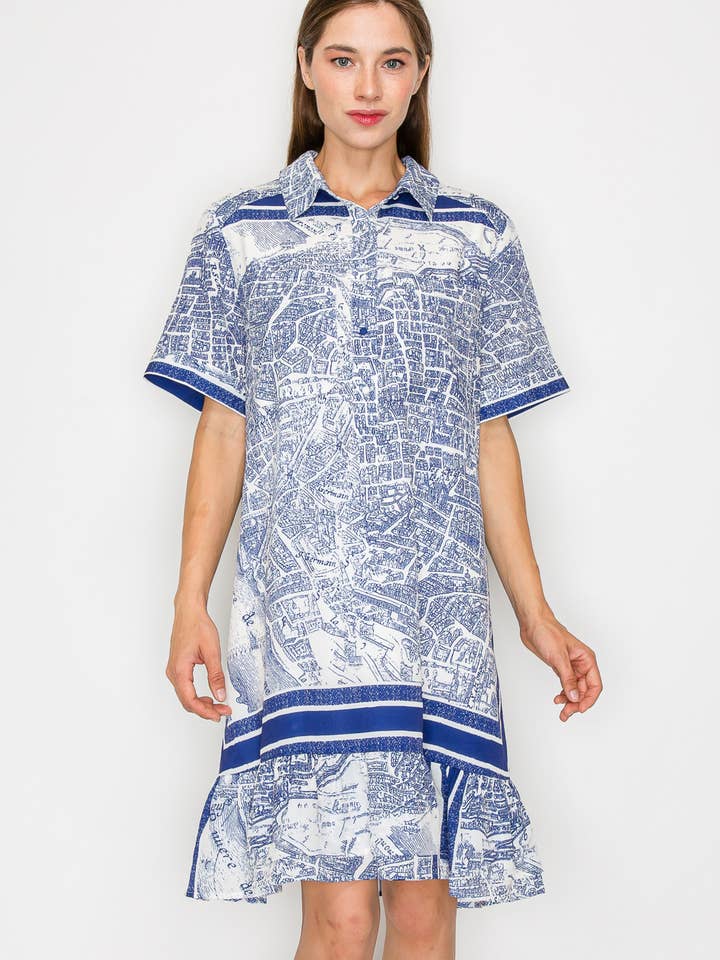 Jeffera Printet Vævet Kjole for engroshandel hos Joh Apparel